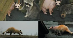 Medical reasons shaved raccoons